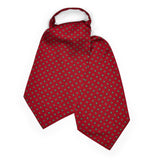 Diamond Motif Twill Silk Cravat in Red