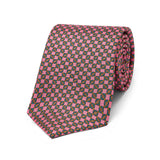 Lattice Link Silk Twill Tie in Pink