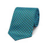 Lattice Link Silk Twill Tie in Turquoise