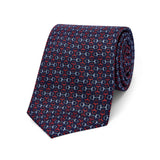 Snaffle Bit Silk Twill Tie in Navy and Red