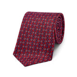 Snaffle Bit Silk Twill Tie in Red and Navy