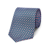 Chain Link Silk Twill Tie in Pink and Blue