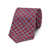 Teardrop Motif Panama Silk Tie in Red