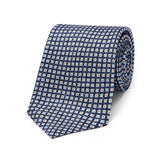 Elegant Geometric Panama Silk Tie in Blue