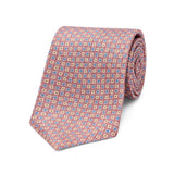 Elegant Geometric Panama Silk Tie in Pink