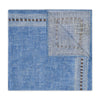 Mosaic Border Linen Pocket Square in Blue