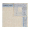 Mosaic Border Linen Pocket Square in Ivory