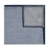 Puppytooth Linen Pocket Square in Navy
