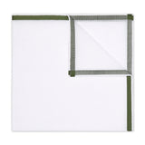 Amalfi Batiste Cotton Pocket Square in Olive
