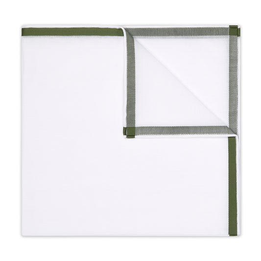 Amalfi Batiste Cotton Pocket Square in Olive