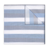 Ravello Stripe Batiste Cotton Handkerchief in Blue