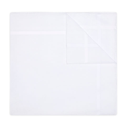 Gaudi Jacquard Cotton Pocket Square in White