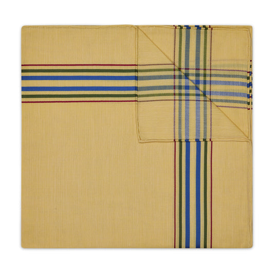 Montmartre Large Batiste Cotton Pocket Square in Yellow