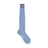 Jacquard Cotton Long Socks in Sky Blue