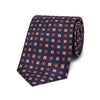 Floral Motif Panama Silk Tie in Navy