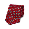 Floral Motif Panama Silk Tie in Red