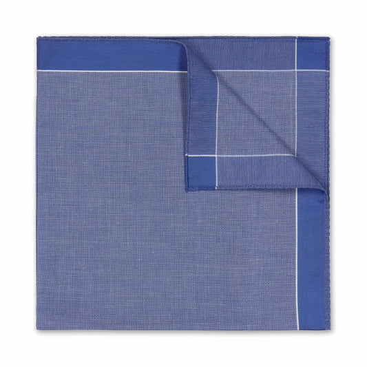 Basket Weave Cotton Handkerchief in Cornflower