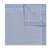 Folded blue checkered fabric on a white background