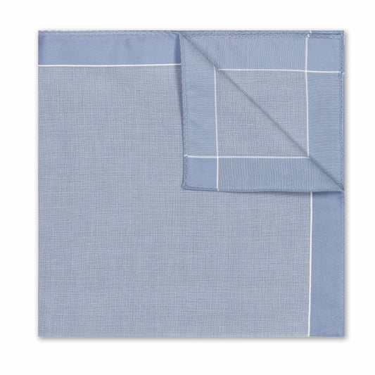 Basket Weave Cotton Handkerchief in Pewter