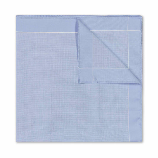 Basket Weave Cotton Handkerchief in Sky Blue