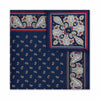 Navy blue pocket square with paisley pattern