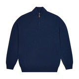 Kinloss Lambswool Quarter Zip Jumper in Cobalt Blue