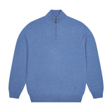 Kinloss Lambswool Quarter Zip Jumper in Heather Blue