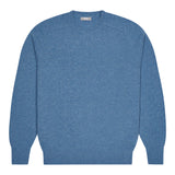 Hillswick Brushed Shetland Crew Neck Jumper in Nordic Blue