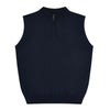 Leven Fine Merino Quarter Zip Gilet in Navy