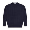 Bowhill Scottish Cashmere Cable Knit Jumper in Blackberry Blue