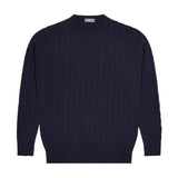Bowhill Scottish Cashmere Cable Knit Jumper in Blackberry Blue