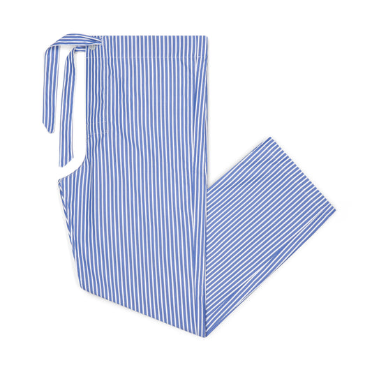 Tailored Fit Budd Stripe Pull On Pyjama Bottoms in Edwardian Blue