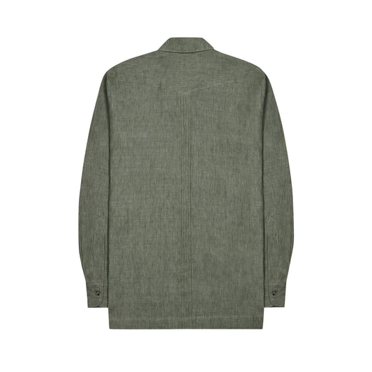 Signature Linen Guayabera Shirt in Khaki