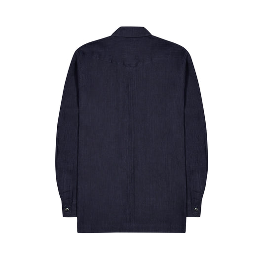 Signature Guayabera Shirt in Navy