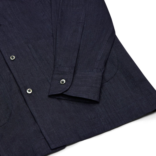 Signature Guayabera Shirt in Navy