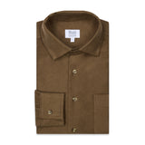 Casual Fit Moleskin Overshirt in Brown