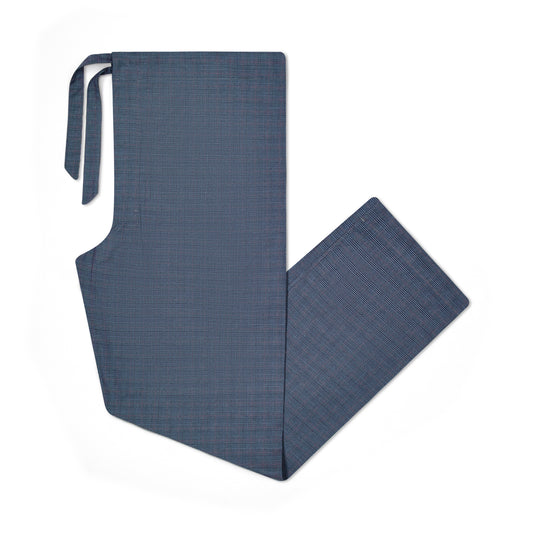 Swiss Brushed Cotton Glencheck Pyjamas in Blue and Wine