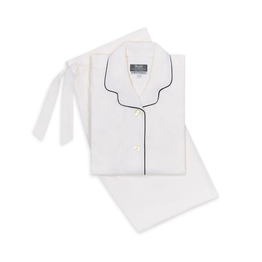 Cotton and Cashmere Ladies Pyjamas in Cream