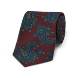 Paisley Medallion Fine Wool Tie in Wine