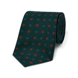 Florentine Motif Fine Wool Tie in Green