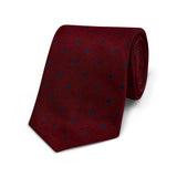 Polka Dot Woven Silk Tie in Wine