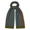 Abstract Herringbone Fine Wool Scarf in Caramel