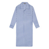 Large Gingham Check Poplin Nightshirt in Cornflower