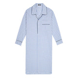 Large Gingham Check Poplin Nightshirt in Sky Blue