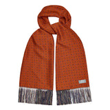Harlequin Polka Dot Silk Twill Scarf in Orange