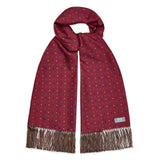 Harlequin Polka Dot Silk Twill Scarf in Wine
