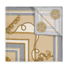 Ornamental Baroque Silk Pocket Square in Ivory