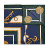 Ornamental Baroque Silk Pocket Square in Navy