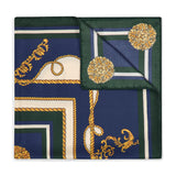 Ornamental Baroque Silk Pocket Square in Navy