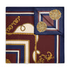 Ornamental Baroque Silk Pocket Square in Wine